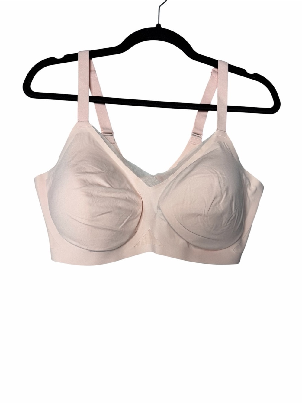 Honeylove Crossover Bra Size XL 38D Pink Wireless Mesh V Neck Bonded Cradle